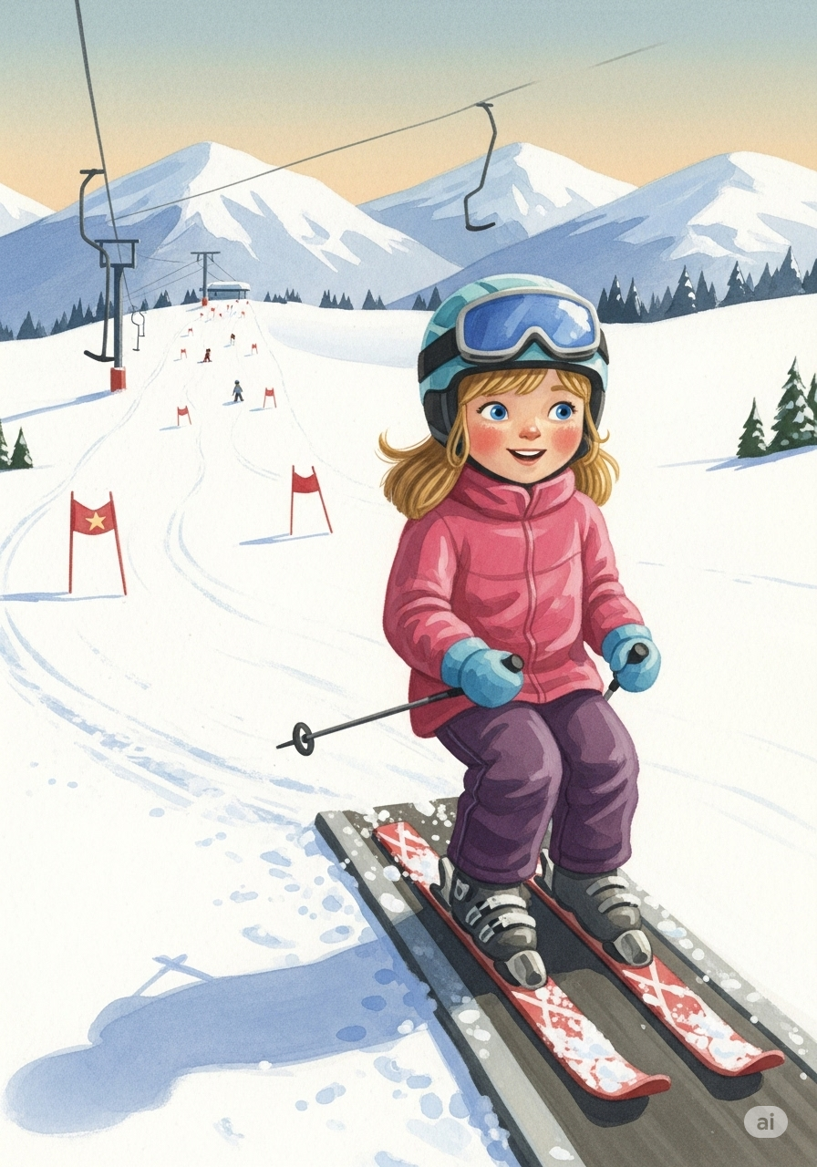 Illustrazione del capitolo 8: Lea sale sul tapis roulant in montagna